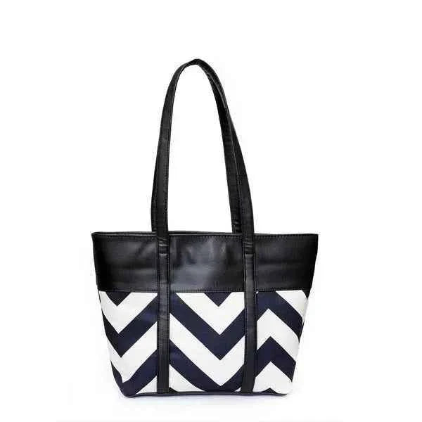 Chevron Tote Bag T-1 Black for Women in Pakistan